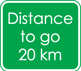 20 km to Go sign